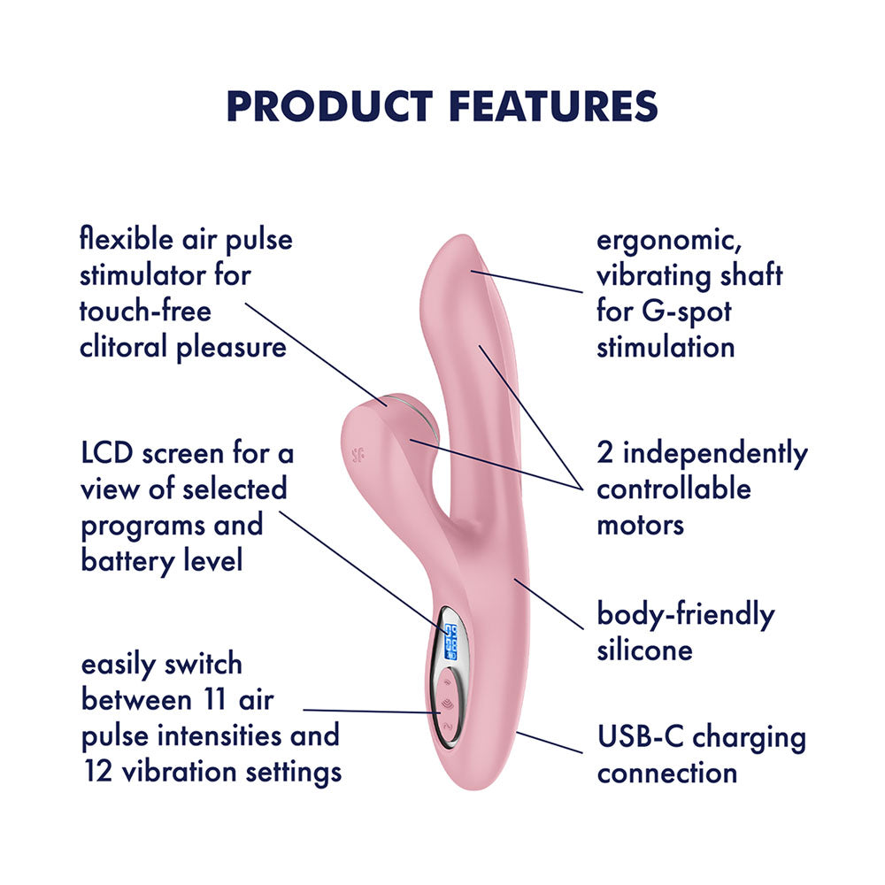 Satisfyer Pro G-Spot Rabbit Vibrator – Rechargeable, Body-Safe Silicone – Rose Pink – 22 cm