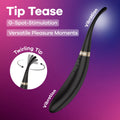 Satisfyer Tip Tease - Black USB Rechargeable Vibrator with Twirling Tip for Enhanced Pleasure