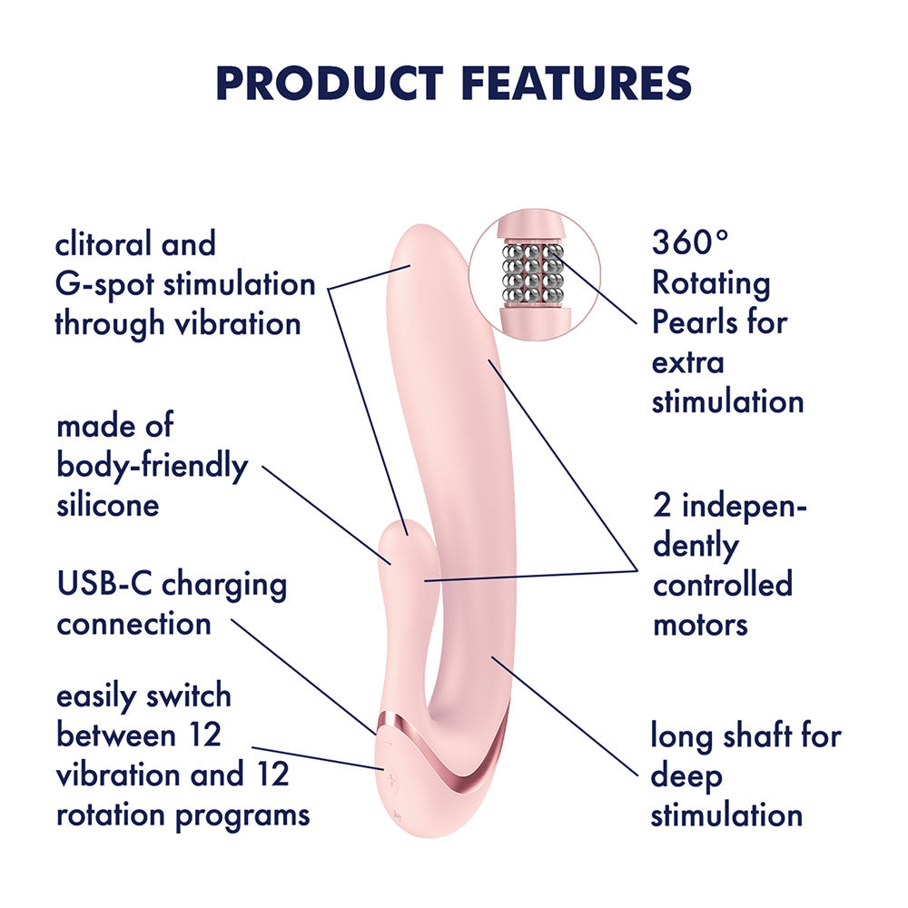 Satisfyer Vibrator – Rechargeable, Body-Safe Silicone – Pink – 20.7 cm