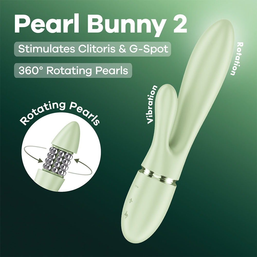 Satisfyer Premium Vibrator – USB-C Rechargeable, Body-Safe Silicone – Light Green – 21.5 cm