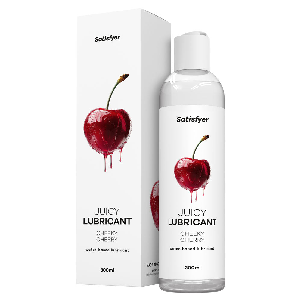 Satisfyer Juicy Water-Based Lubricant - Cheeky Cherry Scent - 300 ml Bottle for Enhanced Pleasure