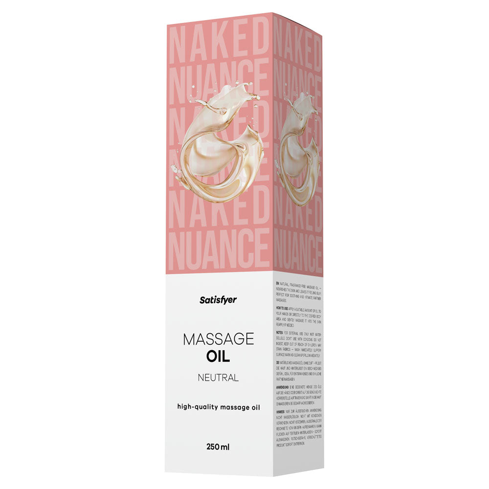 Satisfyer Body-Safe Unscented Massage Oil – 250 ml Neutral Formula for Relaxation and Wellness