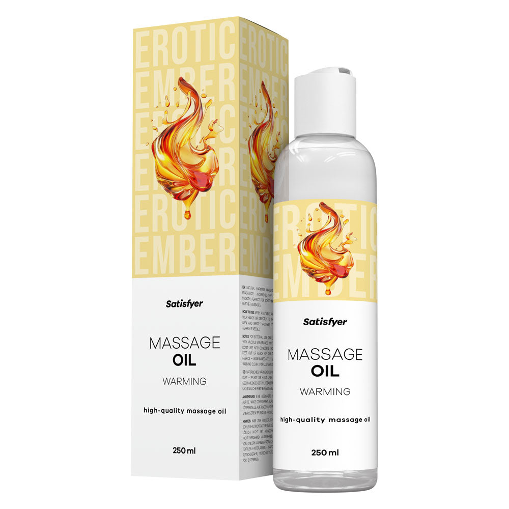 Satisfyer Unscented Warming Massage Oil - 250 ml Body-Safe Formula for Relaxation and Wellness