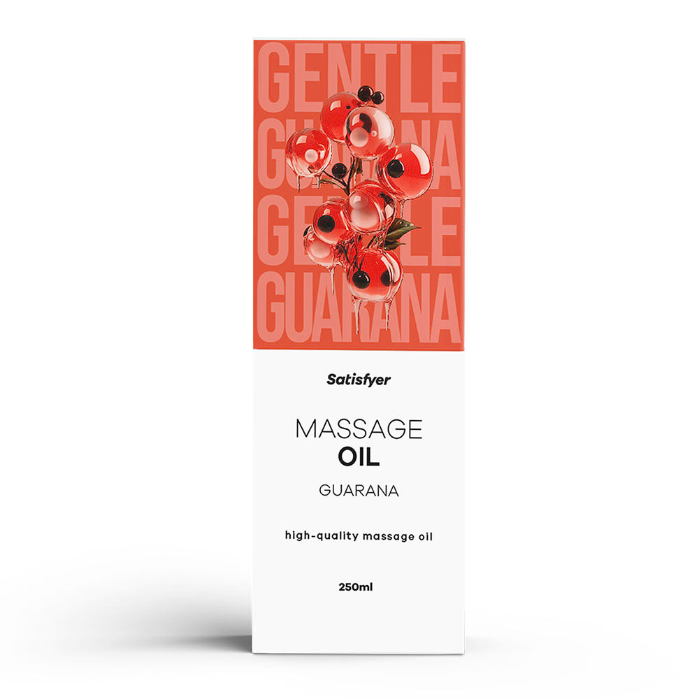 Satisfyer Guarana Scented Massage Oil - 250 ml Body-Safe Hydrating Formula for Relaxation and Wellness