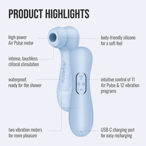 Satisfyer Pro 2 Generation 4 air pulse clitoral stimulator in Serene Blue – image 2