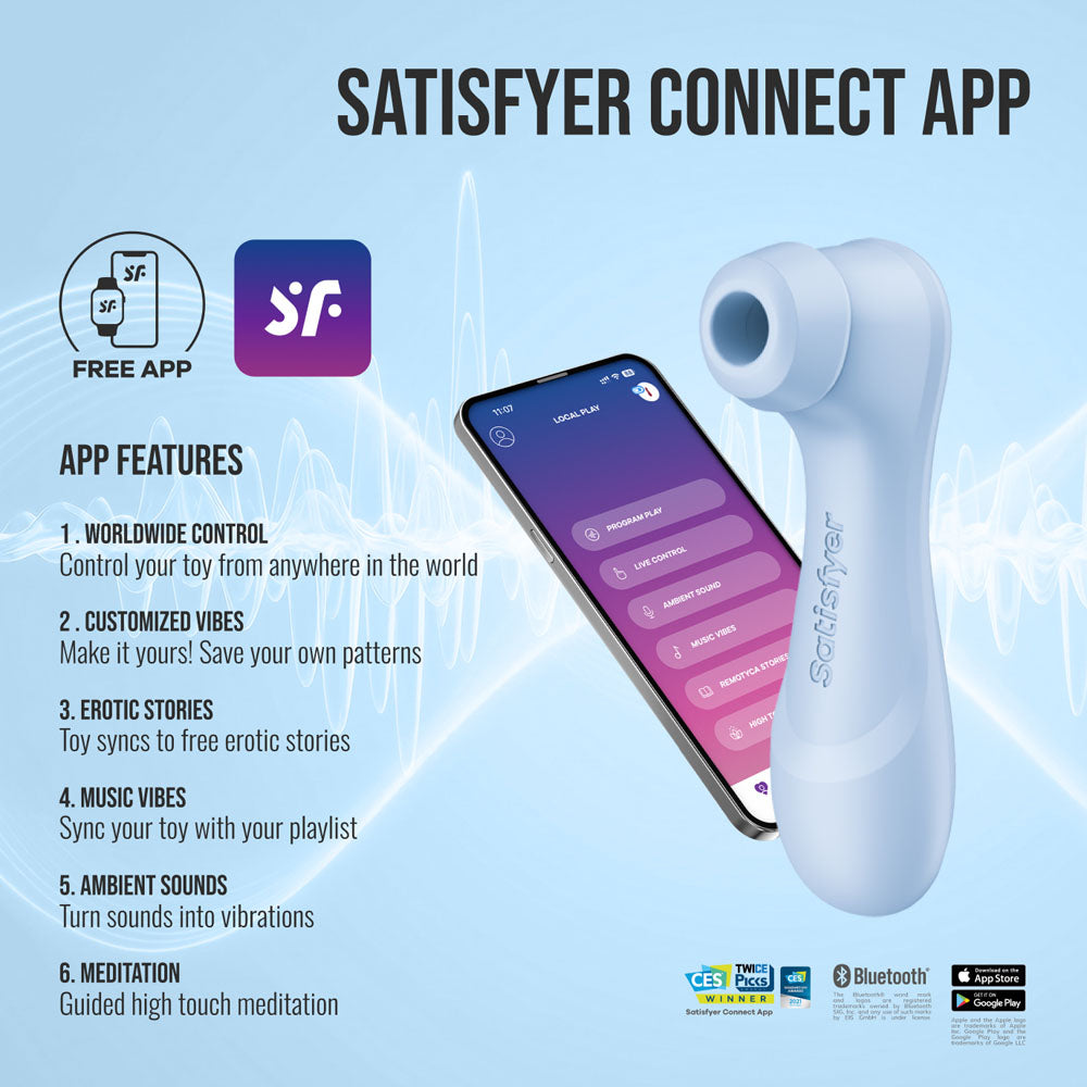 Satisfyer Pro 2 Generation 4 air pulse clitoral stimulator in Serene Blue – image 5