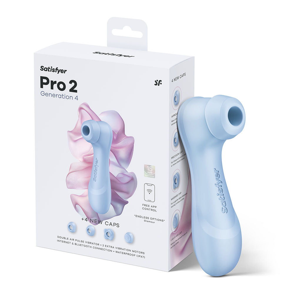 Satisfyer Pro 2 Generation 4 air pulse clitoral stimulator in Serene Blue – image 9