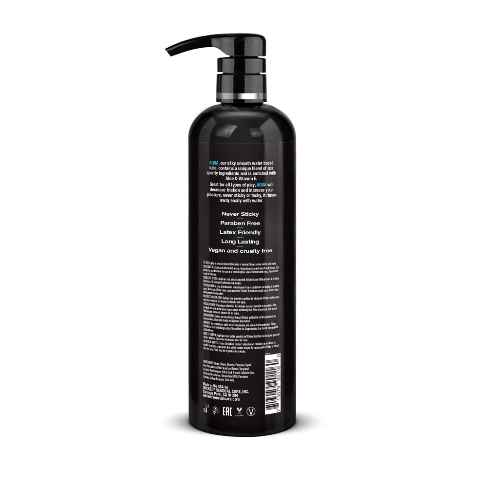 Wicked Aqua - Premium Water-Based Personal Lubricant - 476 ml (16 oz) for Enhanced Comfort and Pleasure
