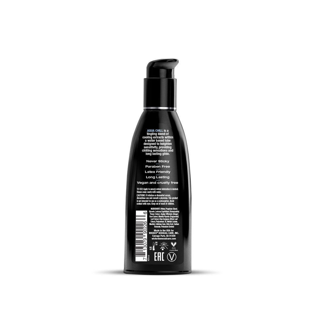 Wicked Aqua Chill – Cooling Water-Based Lubricant for Enhanced Comfort – 60 ml (2 oz) Bottle