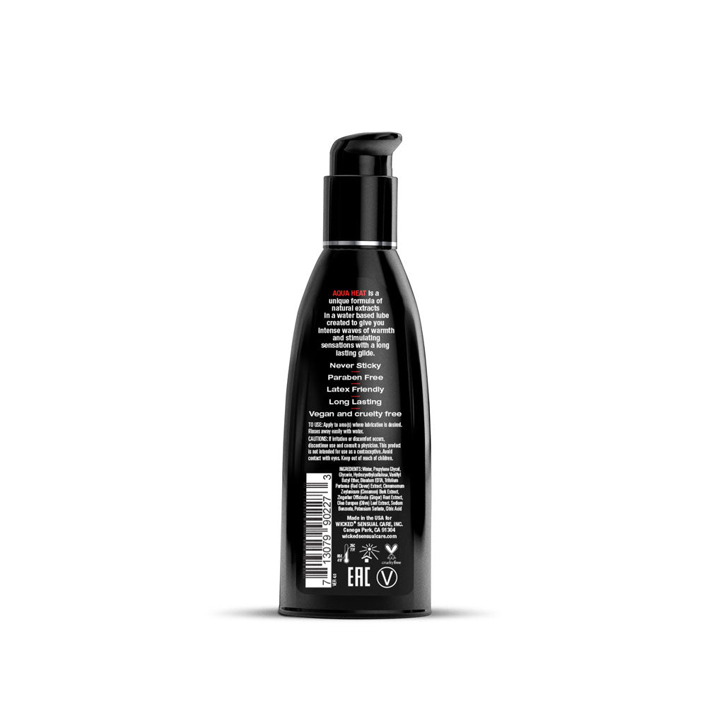 Wicked Aqua Heat - Body-Safe Warming Water-Based Lubricant - 60 ml (2 oz) for Enhanced Intimacy