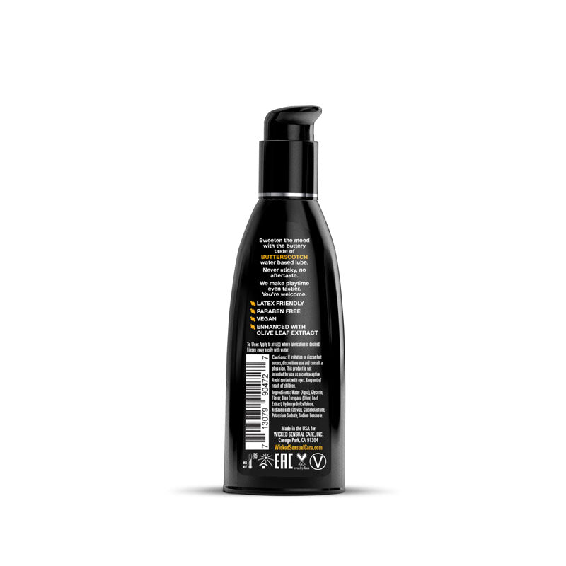 Wicked Aqua Butterscotch - Premium Water-Based Lubricant for All Bodies - 60 ml (2 oz) Bottle