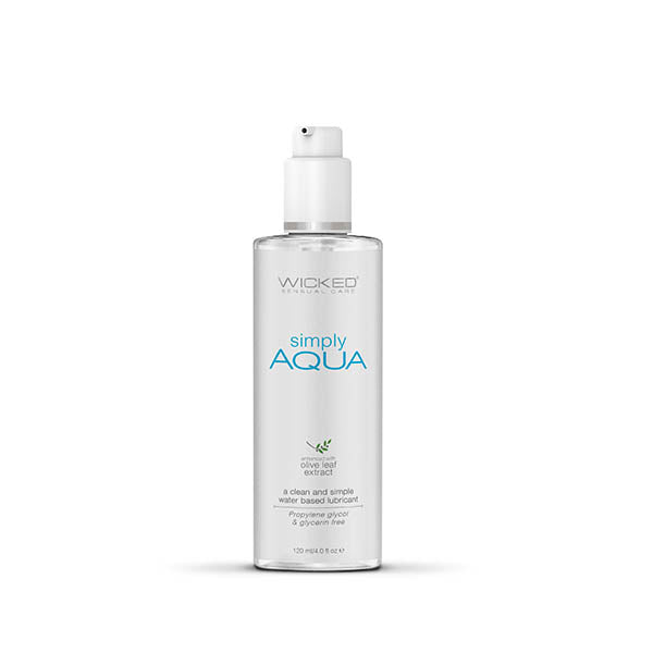 Wicked Simply Aqua - 120 ml (4 oz) Body-Safe Water-Based Lubricant for Enhanced Intimacy