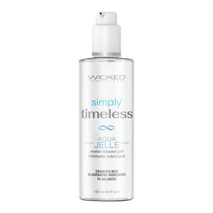 Bottle of Wicked Sensual Care Simply Timeless Aqua Jellette on a white background