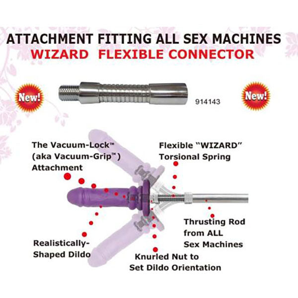 MyWorld Wizard Flexible Connector Attachment for MyWorld Sex Machines – Versatile, Durable, and Body-Safe Design