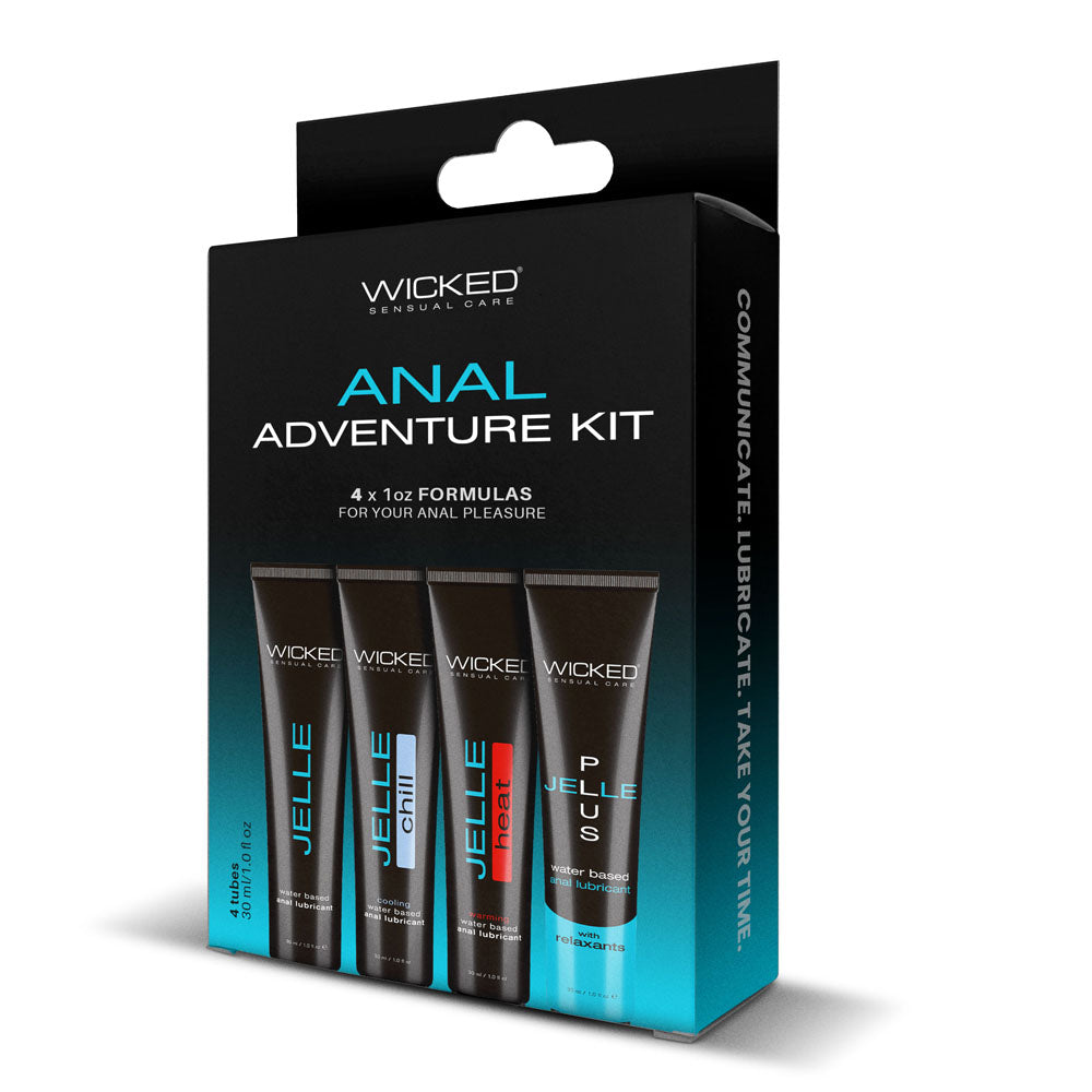 Wicked Body-Safe Anal Adventure Kit – Mixed Gel Lubricants (30 ml Bottles, 4 Pack)