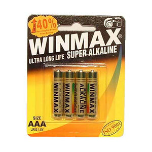 Winmax AAA super alkaline batteries 4 pack