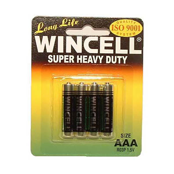 Wincell Ultra-Long-Lasting AAA Super Heavy Duty Batteries - 4 Pack for Reliable High-Performance Devices