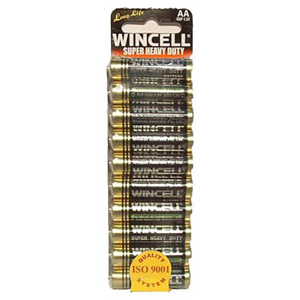 Wincell AA Super Heavy Duty Batteries - Long-Lasting Power for Devices - 10-Pack