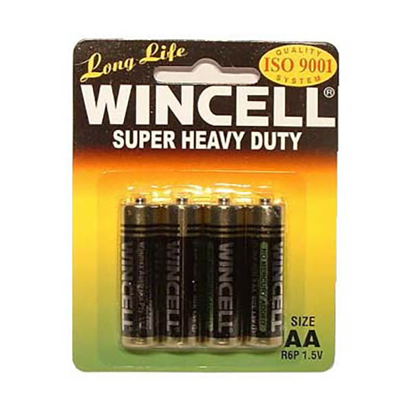 Wincell AA Super Heavy Duty Batteries - Reliable Power Source - 4 Pack (Long-Lasting Performance)