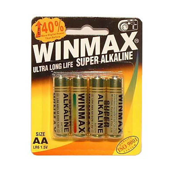 Winmax Super Alkaline AA Batteries - 4 Pack for Reliable Power and Performance