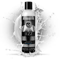 Bottle of Master Series Jizz lubricant with a black and white design on a white background