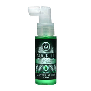 Suck It Master Series oral spray bottle on a white background