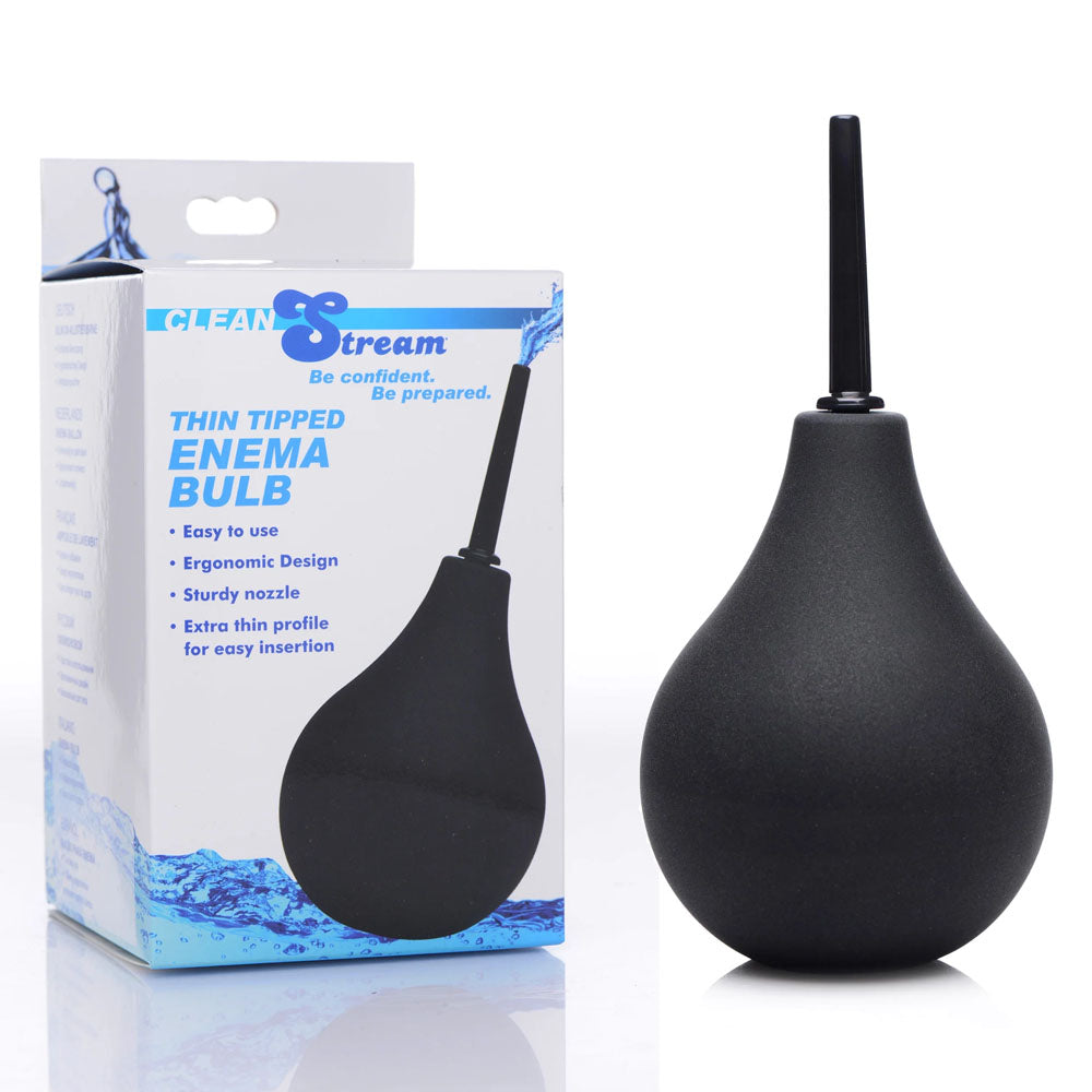 CleanStream Unisex Silicone Enema Bulb with Thin Tip – Black (Body-Safe, Easy to Use)
