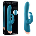 Adam & Eve Velvet Rabbit Vibrator – Blue (22.4 cm, USB Rechargeable, Body-Safe Silicone, Dual Stimulation)