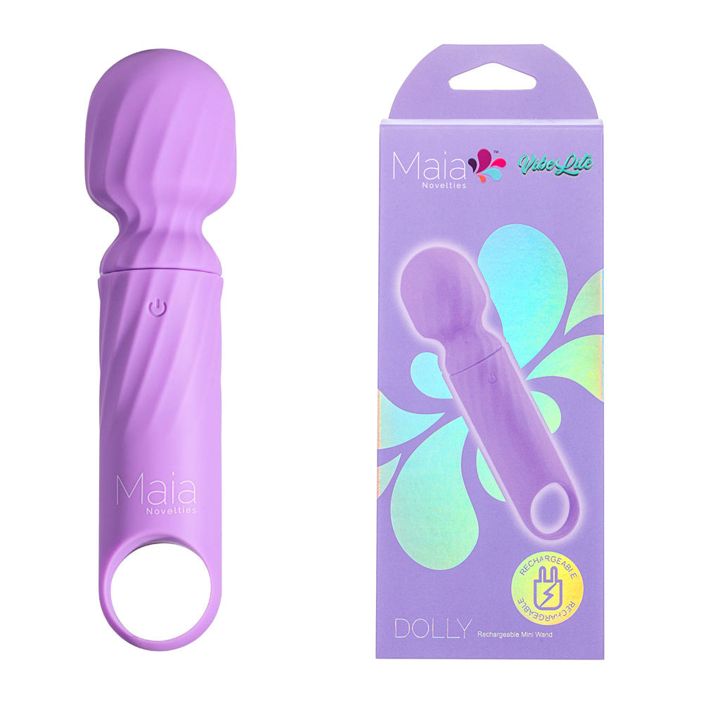 Maia DOLLY - 12.7 cm USB Rechargeable Massage Wand - Body-Safe Silicone - Vibrant Purple