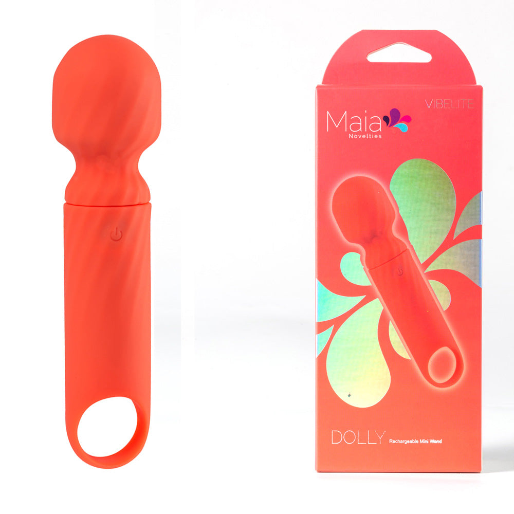 Maia DOLLY - Vibrant Orange 12.7 cm USB Rechargeable Body Massage Wand – Body-Safe Silicone for Wellness and Relaxation