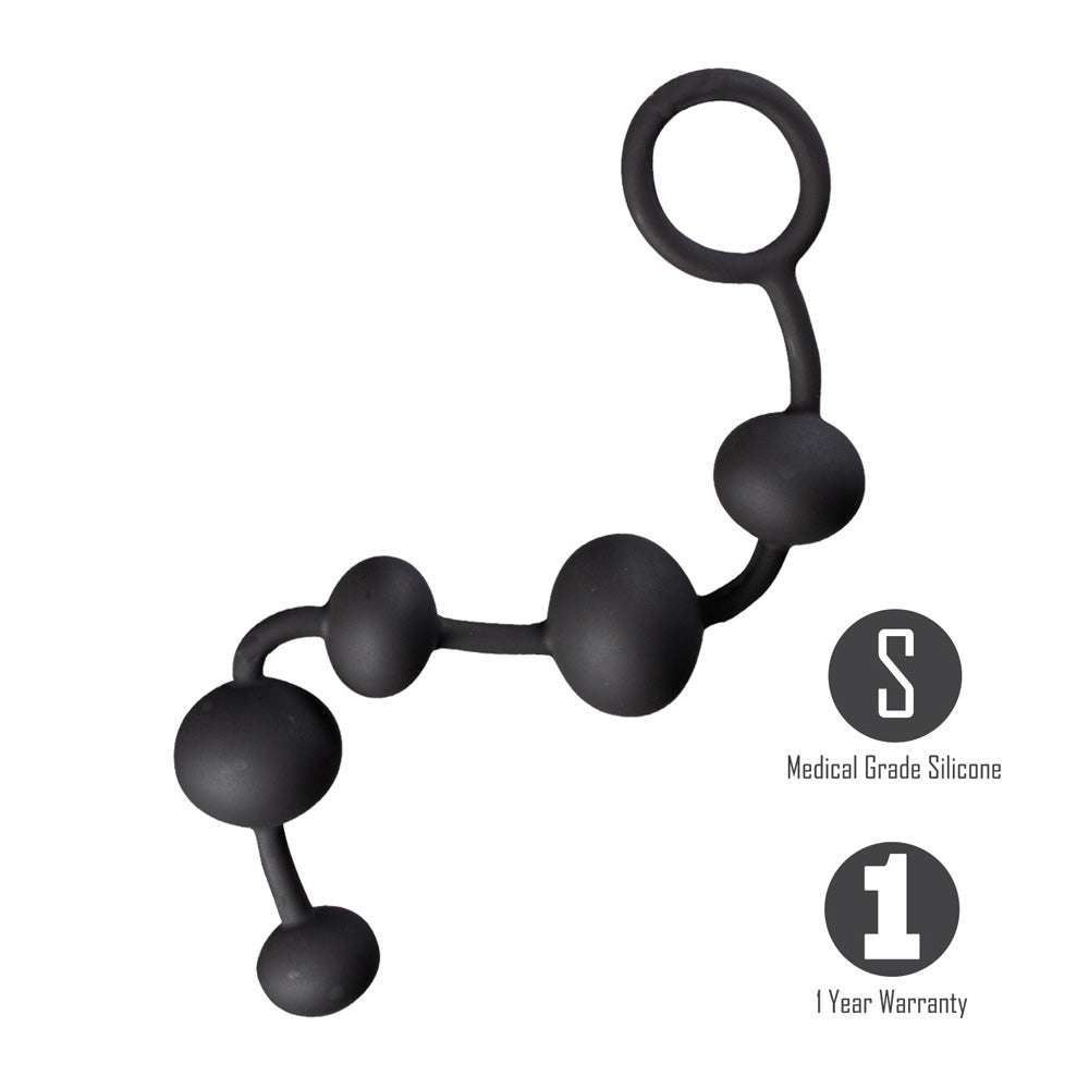 Maia GRAYSON - Body-Safe Silicone Anal Beads in Black (16.5 cm, Gender-Neutral Design)