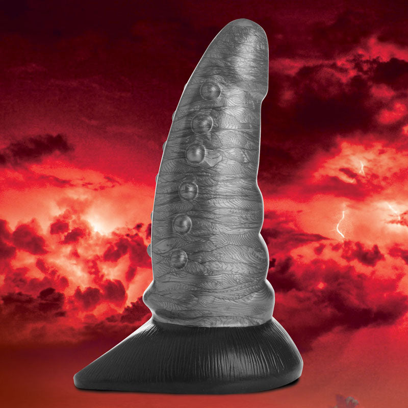 Creature Cocks Beastly Tapered Bumpy Silicone Dildo – Silver (21 cm, Body-Safe, Textured for Enhanced Pleasure)