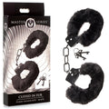 Cuffed in Fur - Plush Black Handcuffs for Sensual Play (Soft, Gender-Neutral, Adjustable)