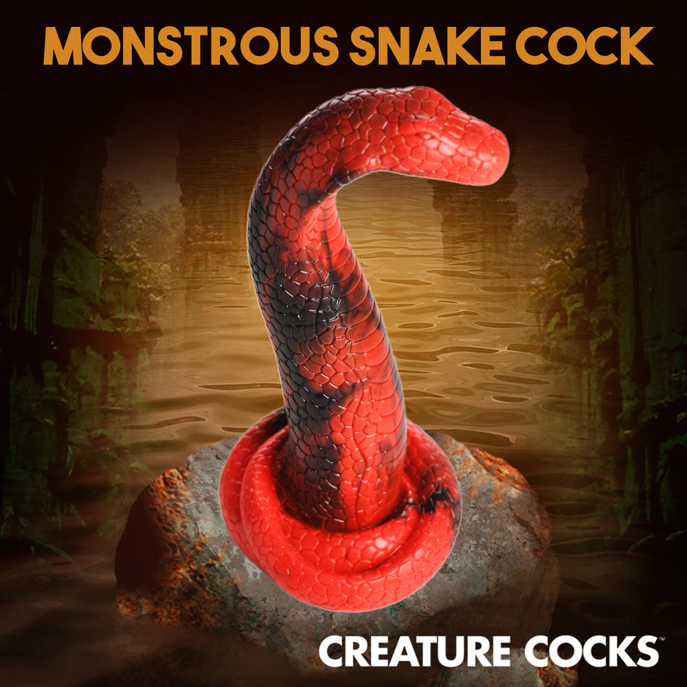 Creature Cocks King Cobra Body-Safe Silicone Dildo - Red 21.4 cm Fantasy Toy for All Genders