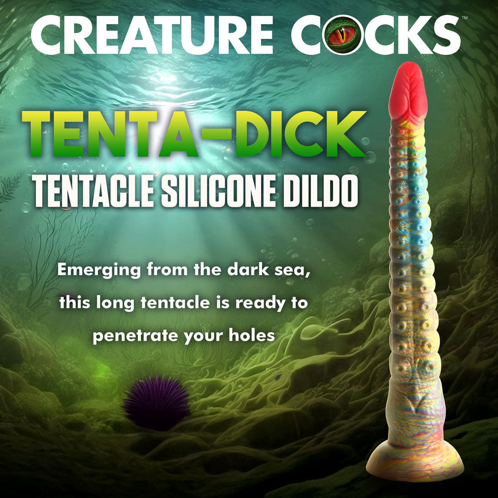 Creature Cocks Tenta-Dick - Multi-Coloured Tentacle Fantasy Dildo (32 cm, Body-Safe Silicone, Unique Design)
