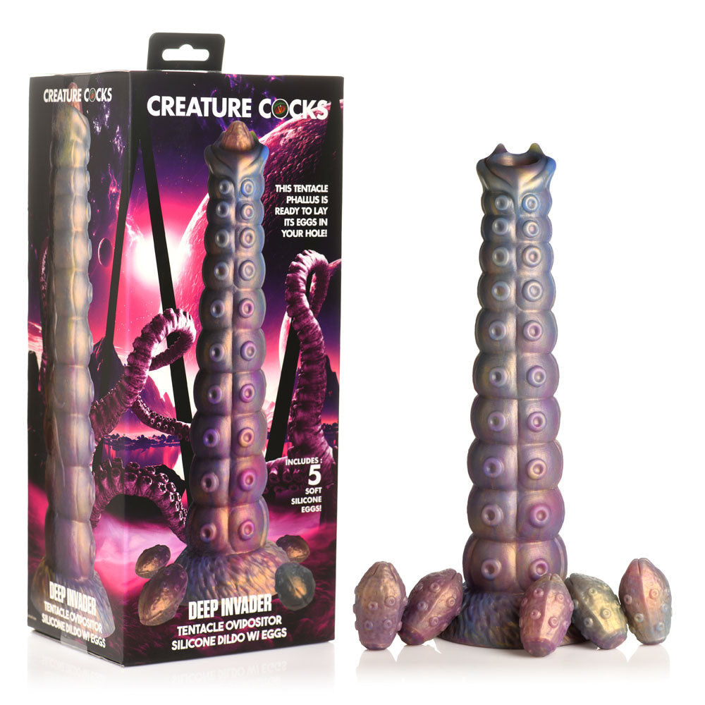 Creature Cocks Multi-Coloured Ovipositor Fantasy Dildo - Deep Invader (22.9 cm, Body-Safe Silicone)