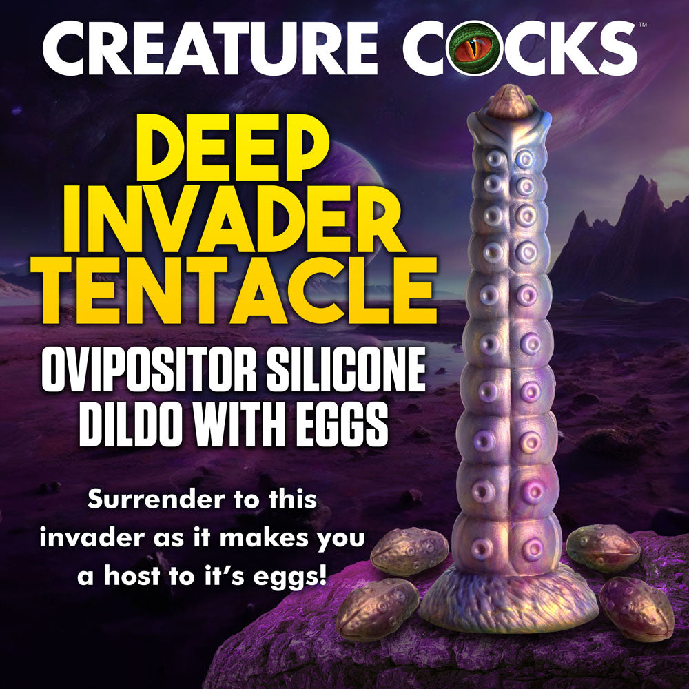 Creature Cocks Multi-Coloured Ovipositor Fantasy Dildo - Deep Invader (22.9 cm, Body-Safe Silicone)