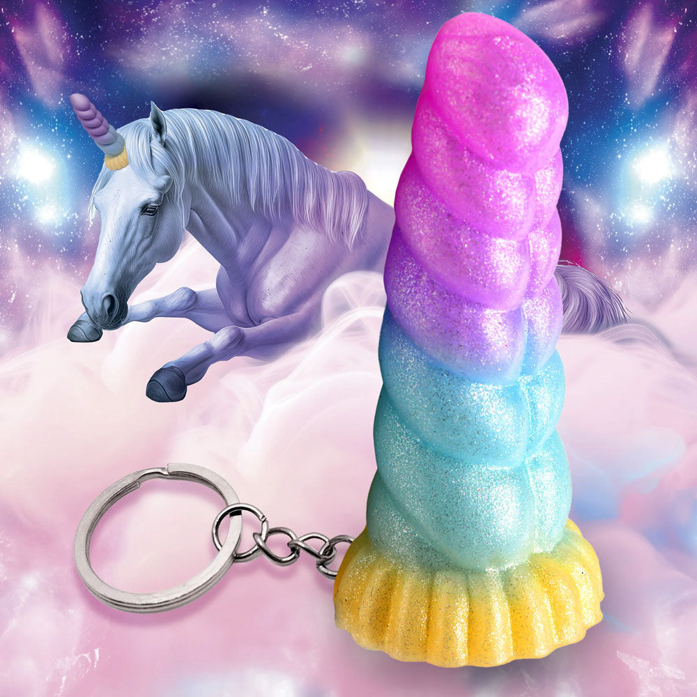 Creature Cocks Mystique Unicorn Keychain – Fantasy Novelty Dildo Keyring for Fun and Whimsy