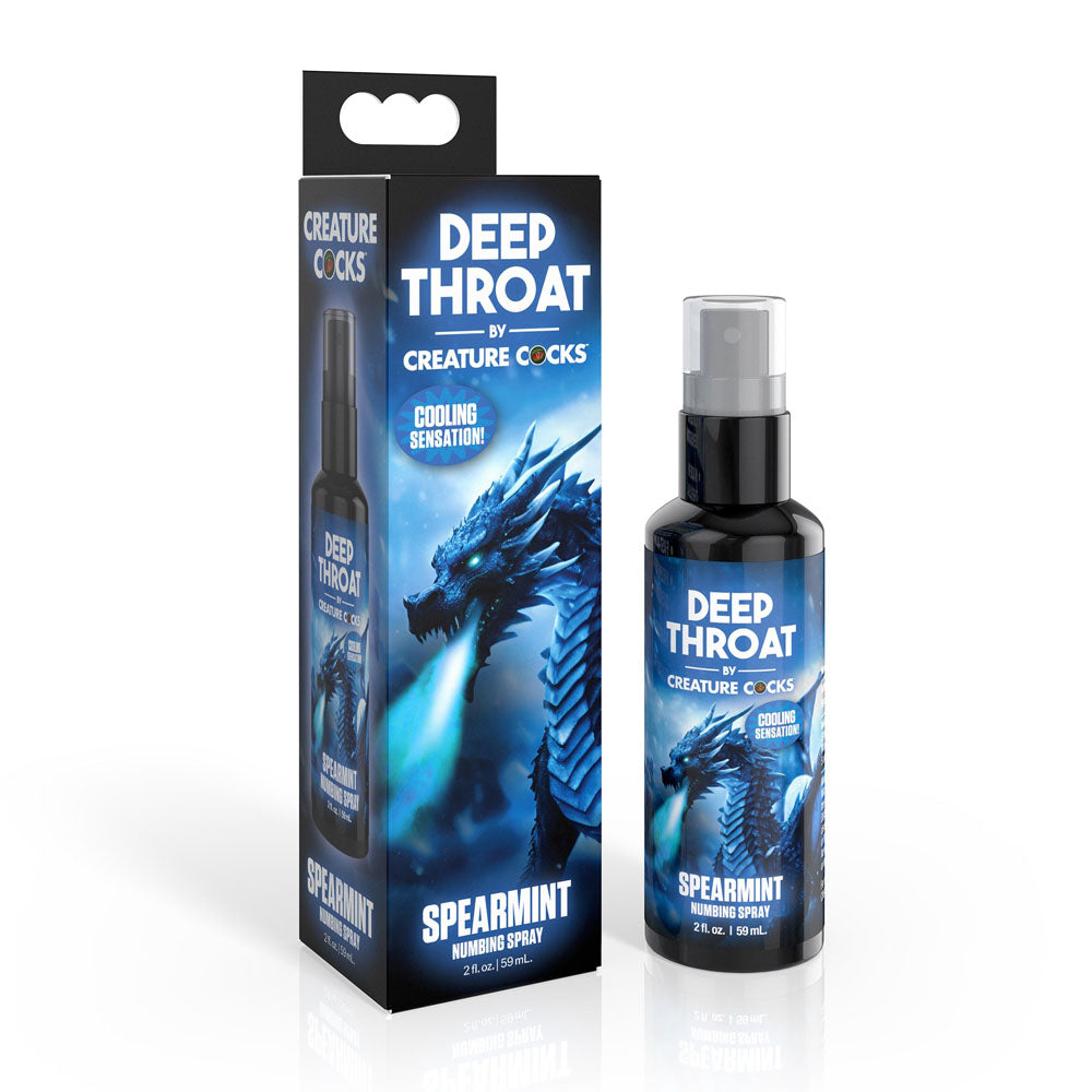 Creature Cocks Spearmint Flavored Numbing Spray - Deep Throat Comfort Spray, 59 ml - Body-Safe Formula