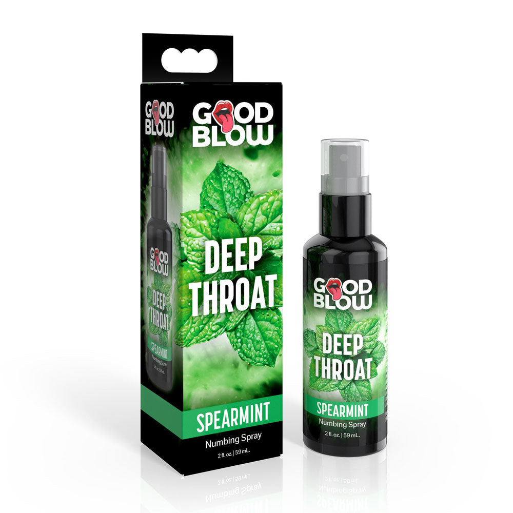 Good Blow Deep Throat Spray - Numbing Spearmint Flavor - 59 ml Body-Safe Oral Care Spray