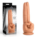 Master Series Double Finger Dildo - Flesh (23.6 cm, Body-Safe, Gender-Neutral)