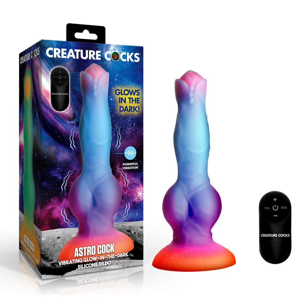 Creature Cocks Astro Glow-in-the-Dark Vibrating Dildo – 20.6 cm Remote-Controlled Fantasy Toy