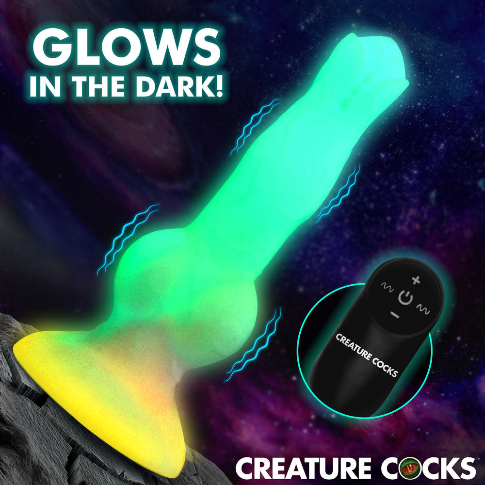 Creature Cocks Astro Glow-in-the-Dark Vibrating Dildo – 20.6 cm Remote-Controlled Fantasy Toy