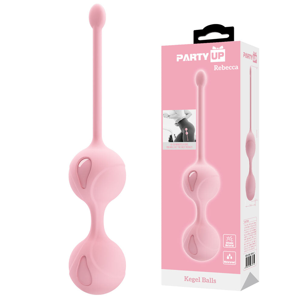 Party Up REBECCA Kegel Balls - Gender-Neutral Pink - Body-Safe Wellness Fitness Tools