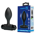 Party Up KEN Rechargeable Vibrating Butt Plug - 8.6 cm Black Body-Safe Silicone for Wellness and Pleasure