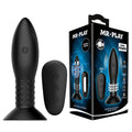 MR PLAY Rechargeable Beaded Anal Plug - Wireless Remote Control Black Butt Plug with Rotation Beads