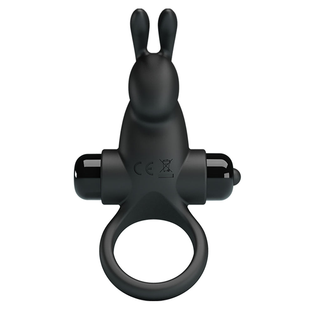 Party Up LARRY Body-Safe Vibrating Cock Ring - Black (Rechargeable, Gender-Neutral Wellness Toy)