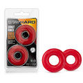 Stay Hard - Oversized Red Donut Cock Rings – Set of 2 for Enhanced Performance (Body-Safe Silicone, Comfortable Fit)