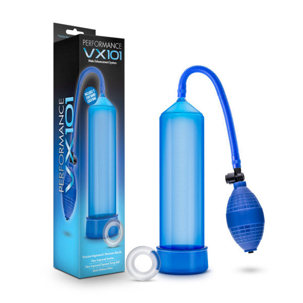Performance VX101 Body-Safe Male Enhancement Pump – Blue (USB Rechargeable, 20 cm)