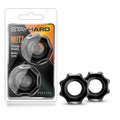 Stay Hard Nutz - Dual Black Cock Ring Set for Enhanced Stamina and Pleasure (Body-Safe, Adjustable Fit)